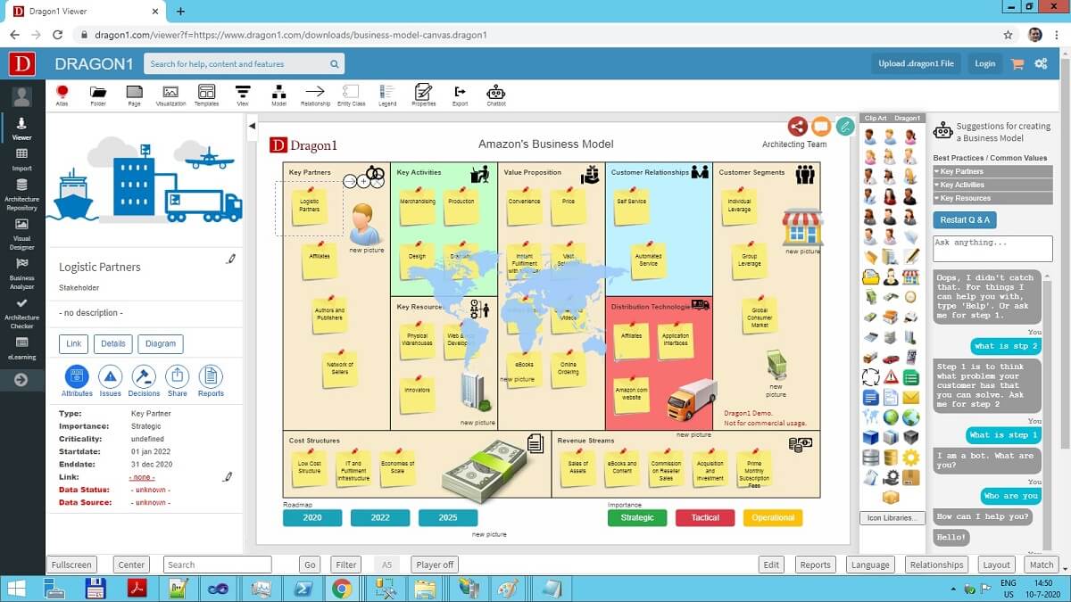 business model canvas template demo