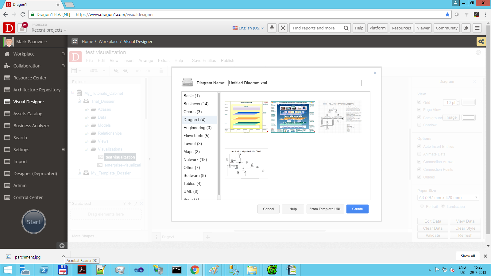 Select a template in the dialog by clicking on that template select template in dialog