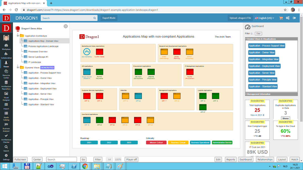 application architecture landscape demo