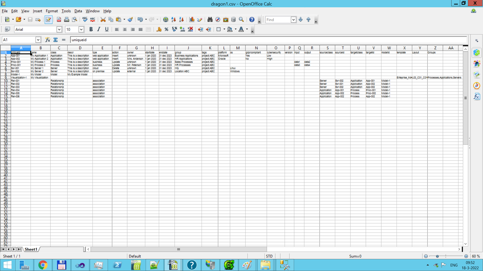 CSV File Structure Help Page Dragon1