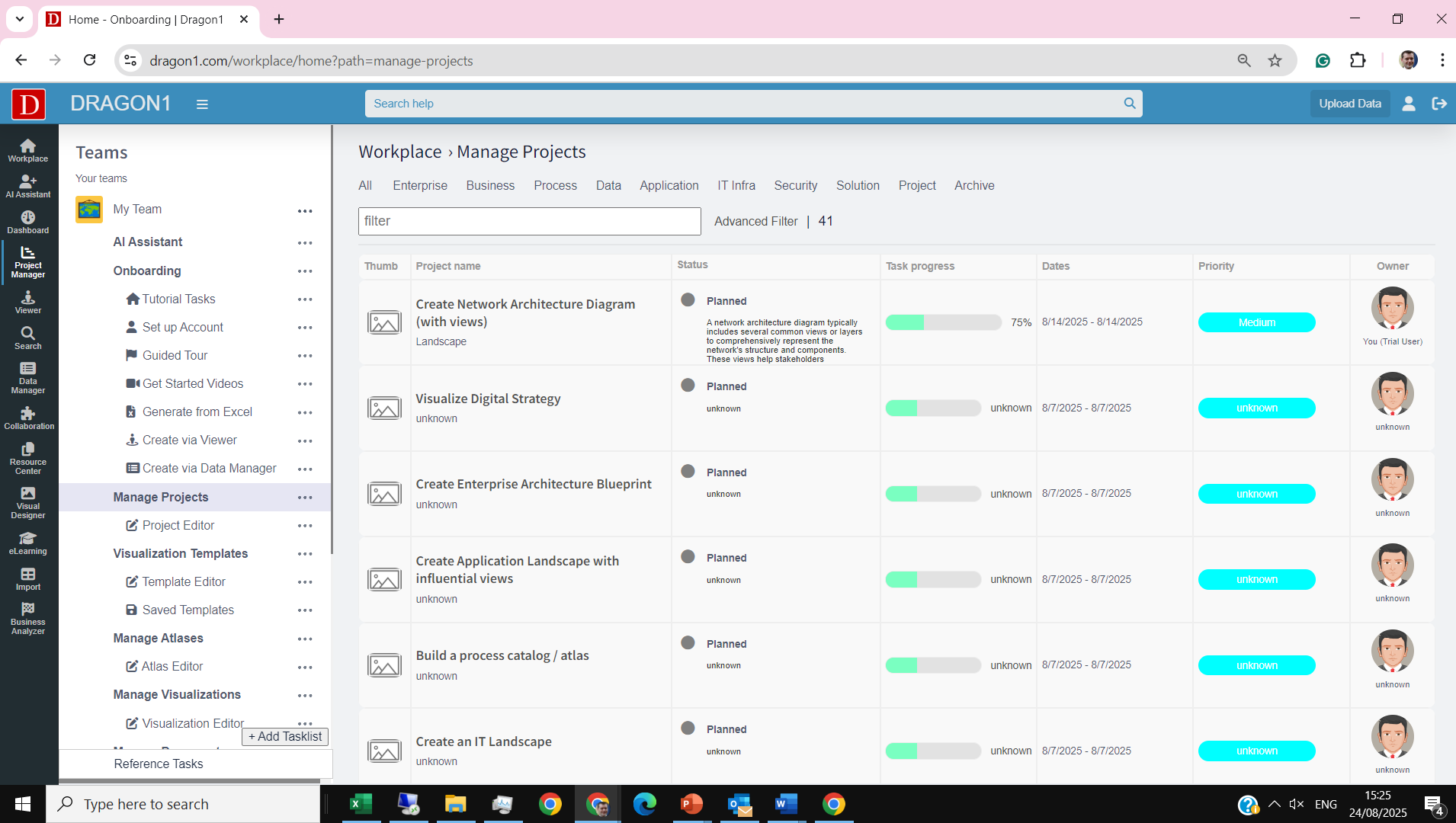 Project Manager Application and Features