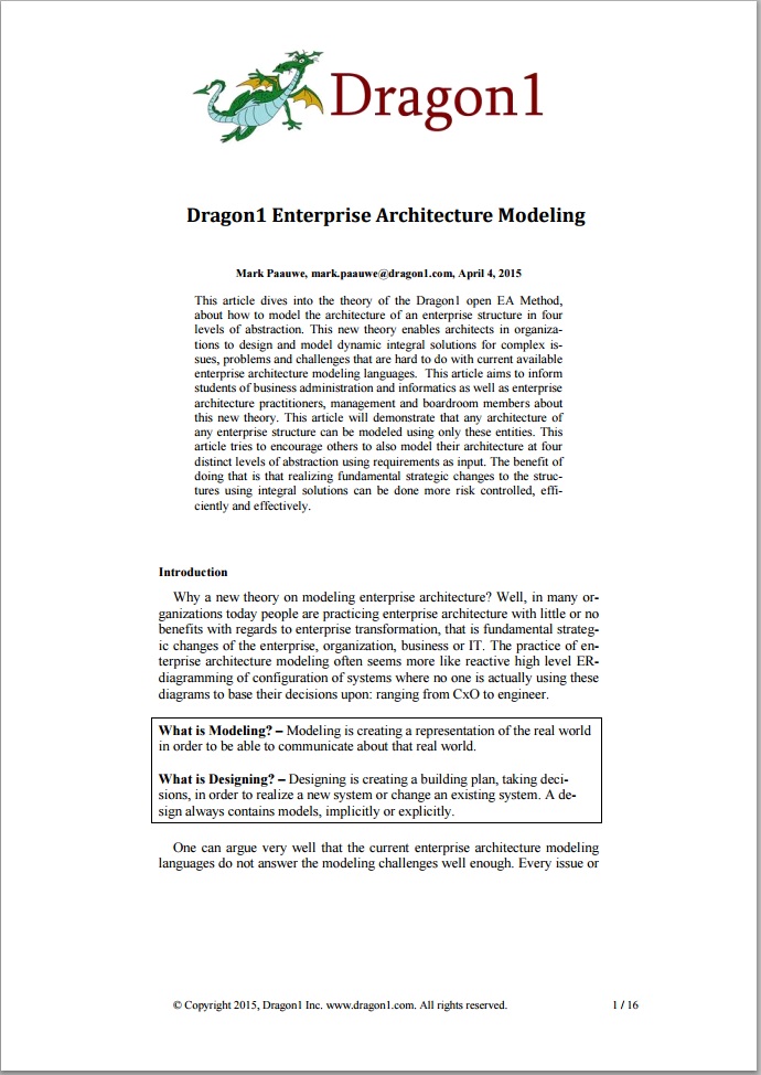 Enterprise Architecture Modeling Whitepaper