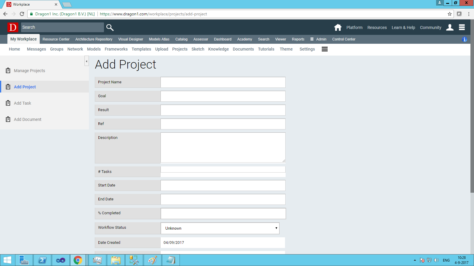 Screenshot Project Add Form Screenshot Project Add Form
