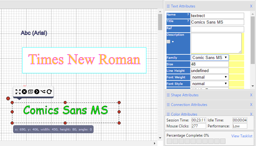 Text Attributes Panel dragon1 text attributes panel