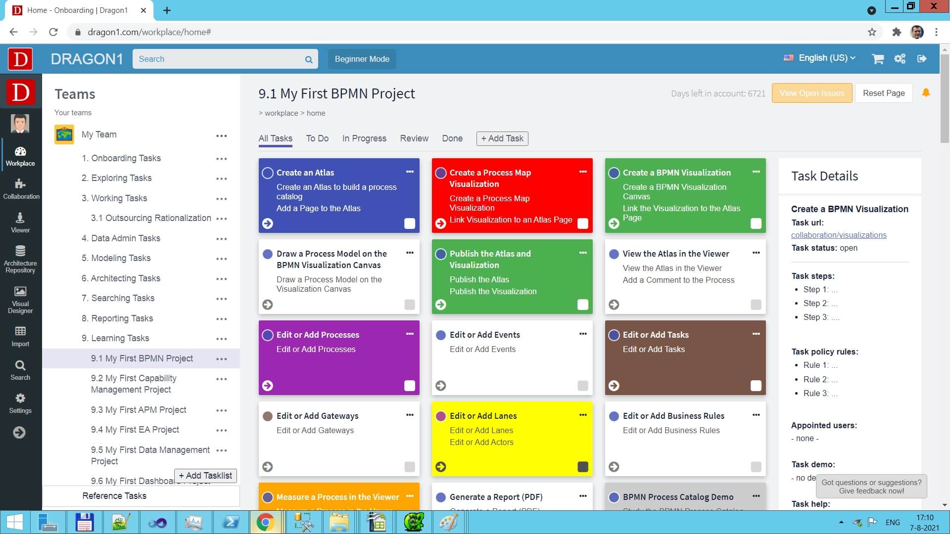 dragon1 workplace taskboard