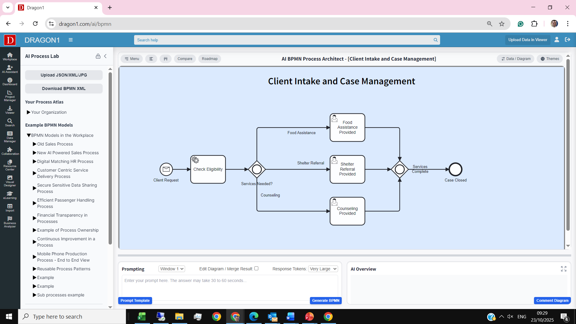 AI BPMN Client Intake Case Management Process | Dragon1 AI