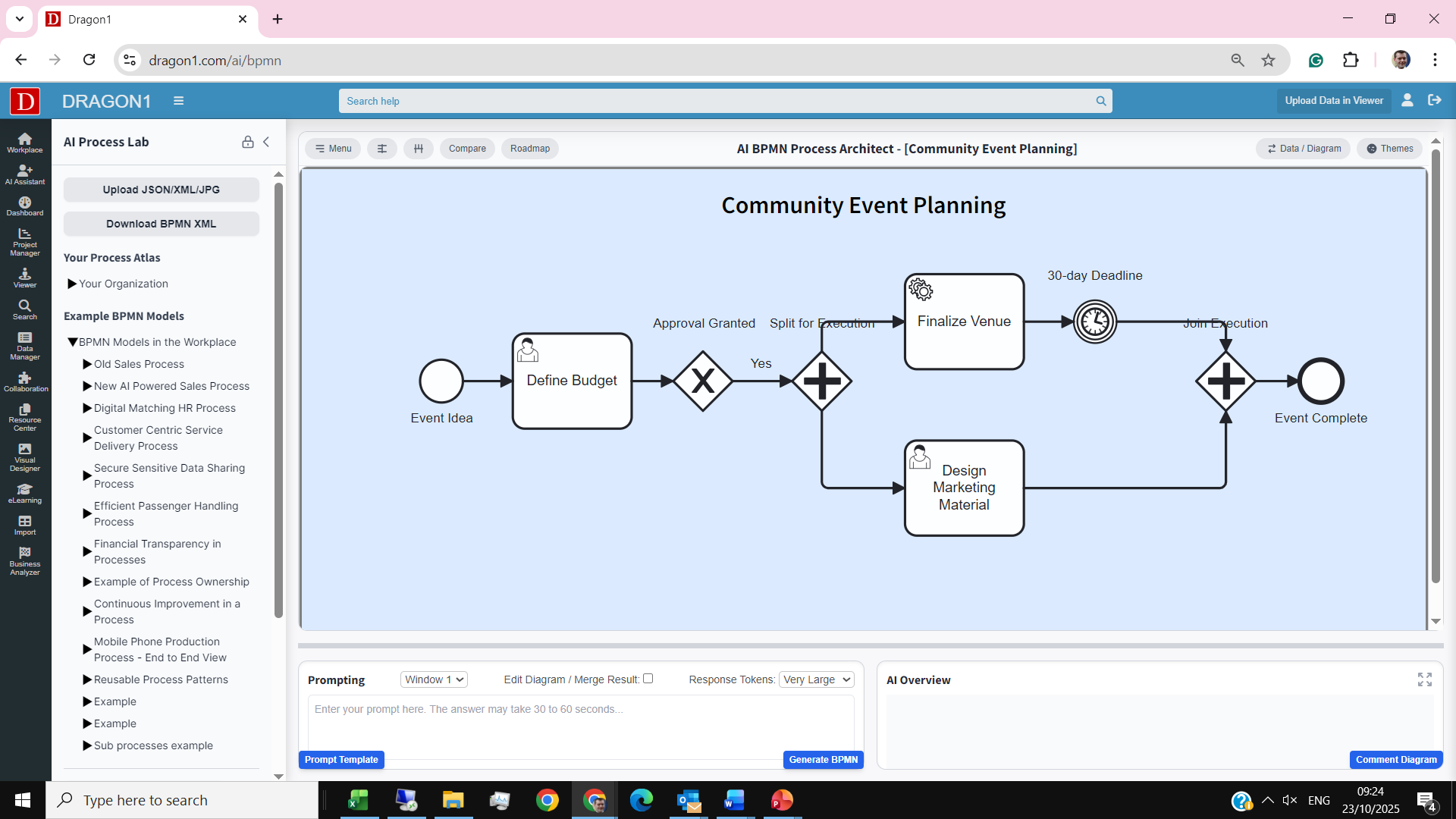 AI BPMN Community Event Planning Process | Dragon1 AI