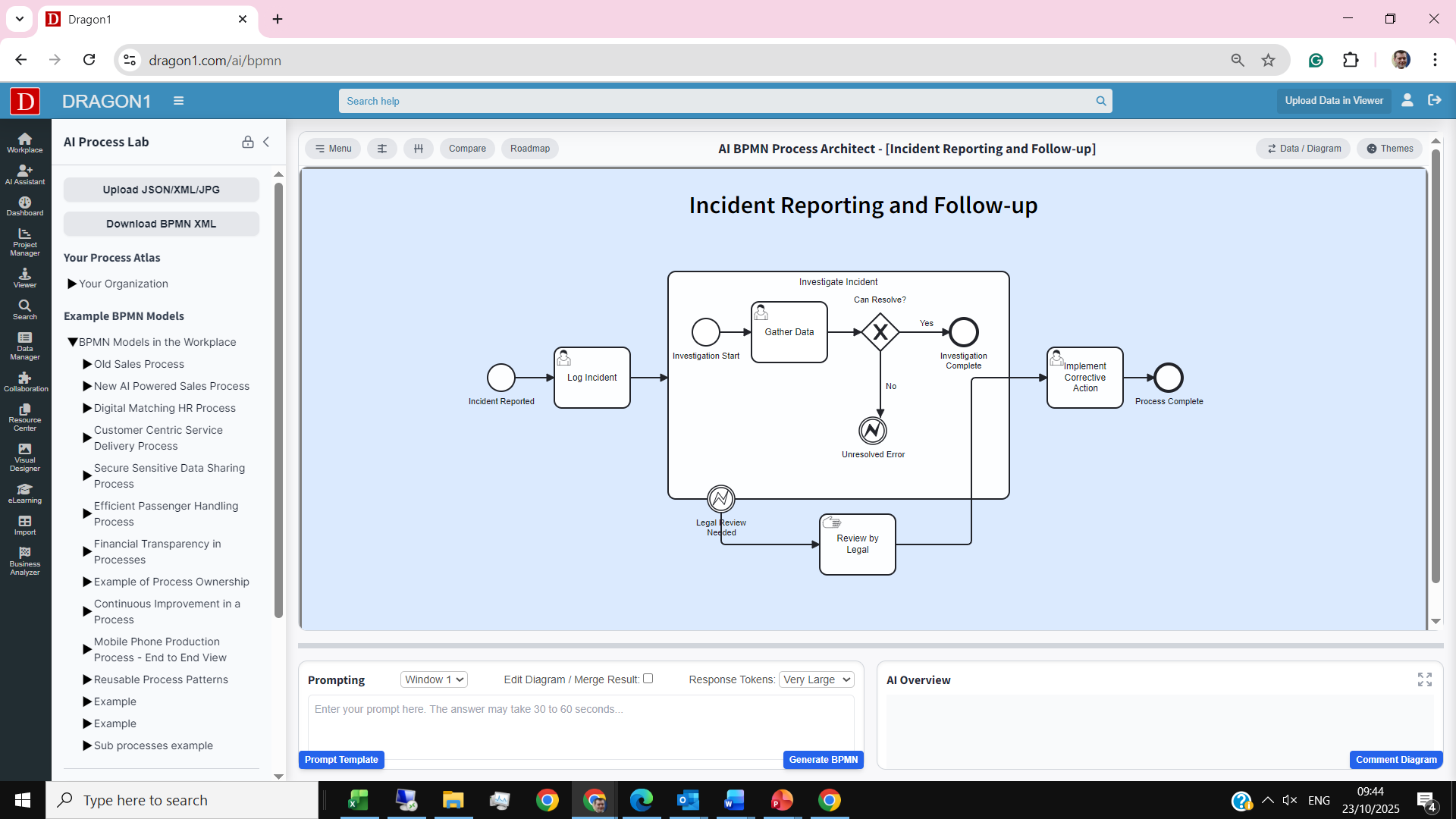 AI BPMN Incident Reporting Follow-Up Process | Dragon1 AI