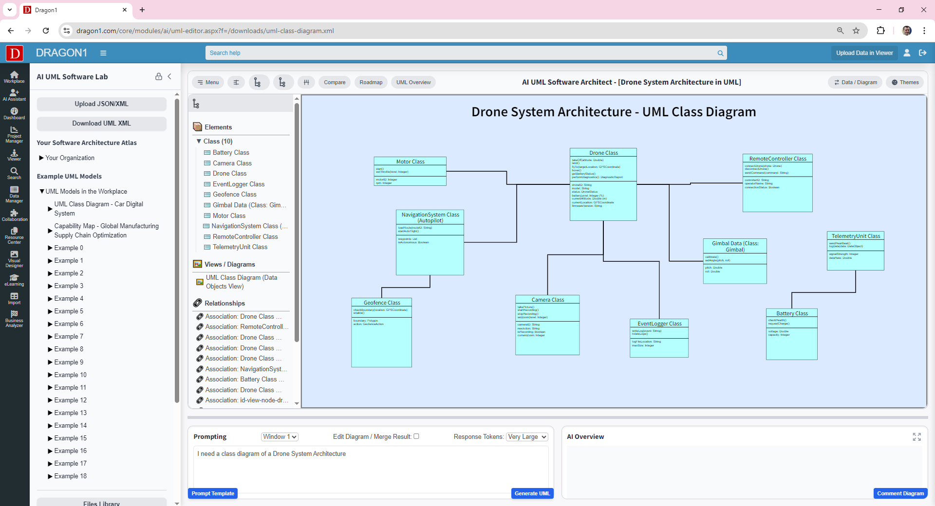 AI UML Class Diagram | Dragon1 AI