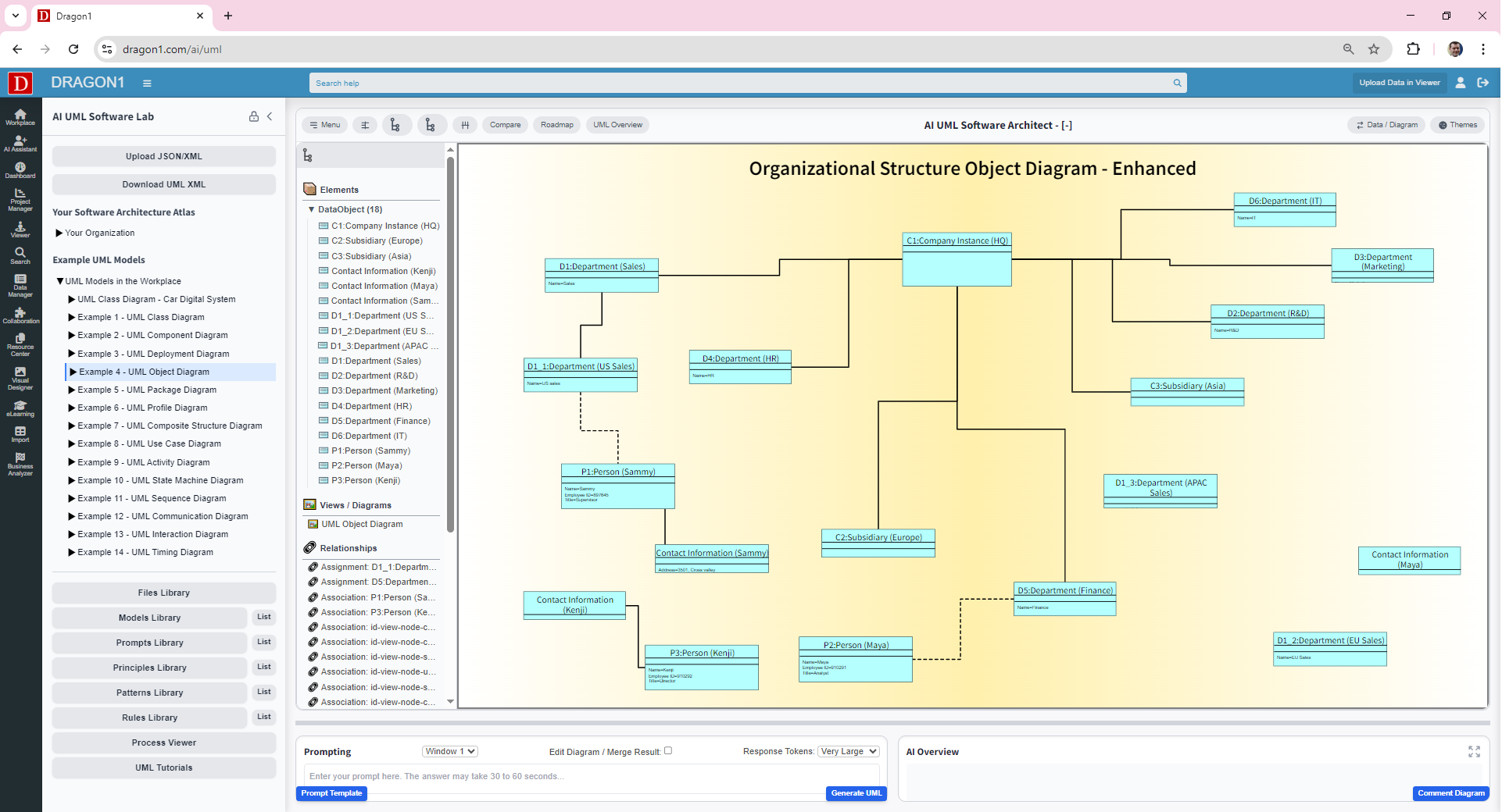 AI UML Object Diagram | Dragon1 AI